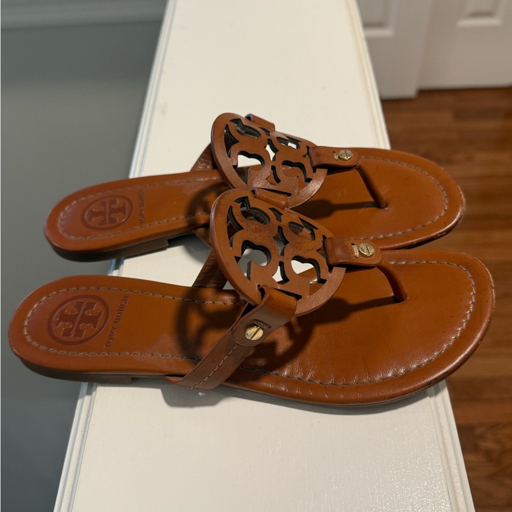 Brown Leather Tory Burch Sandals - Picture 3 of 6